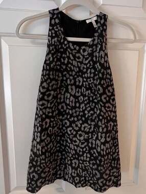 Joie Brighton Black Leopard Print Silk Racerback Tank Top Anthropologie